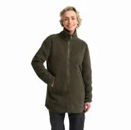 Płaszcze damskie - Damski płaszcz polarowy Jack Wolfskin HIGH CURL COAT W obsidian moss - S - miniaturka - grafika 1