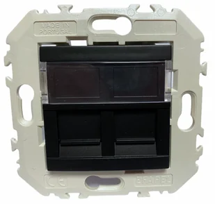 EFAPEL QUADRO45 GNIAZDO KOMPUTEROWE PODWÓJNE RJ45 KAT6 45456 KWPM CZARNY - Inne akcesoria elektryczne - miniaturka - grafika 1