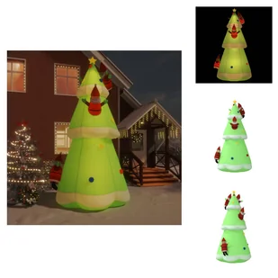 vidaXL Nadmuchiwana choinka z diodami LED 500 cm - lampki choinkowe - Choinki - miniaturka - grafika 1