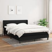 Łóżka - Łóżko kontynentalne z materacem, czarne, tkanina 140x200 cm Lumarko - miniaturka - grafika 1