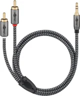 Kable - Kabel audio Jack - 2x RCA Goobay Plus TEXTIL 3m - miniaturka - grafika 1