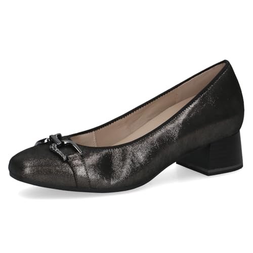 Caprice Damskie czółenka 9-22304-45, DK Grey Metal, 40,5 EU szerokie, Dk Grey Metal, 40.5 EU szeroki