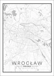 Plakat, Wrocław mapa czarno biała, 40x50 cm - Plakaty - miniaturka - grafika 1