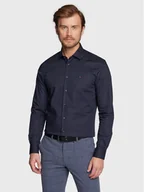 Koszule męskie - Tommy Hilfiger Koszula MW0MW25040 Granatowy Slim Fit - miniaturka - grafika 1