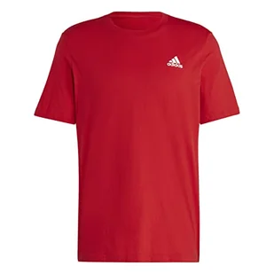 adidas, Essentials Single Jersey Embroidered Small Logo, T-shirt, Lepsza szkarłatna czerwień, M, męski - Moda i Uroda OUTLET - miniaturka - grafika 1