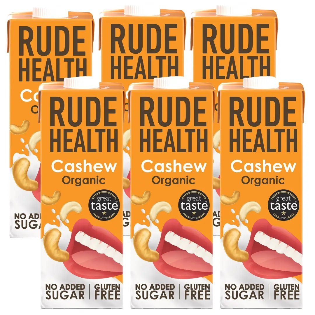 RUDE HEALTH Cashew Organic 6x1L – napój z nerkowców bio, napój roślinny bez cukru i glutenu