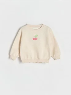 Reserved - Bluza z haftem - beżowy - Bluzy dla dziewczynek - miniaturka - grafika 1