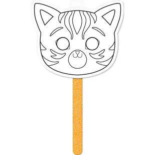 Maska na patyku do kolorowania Kot - Zabawki kreatywne - miniaturka - grafika 1