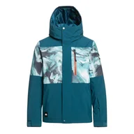 Kurtki narciarskie - Dziecięca Kurtka ocieplana QUIKSILVER MISSION PRINTED BLOCK YOUTH JK EQBTJ03155-BSM1 – Niebieski - miniaturka - grafika 1