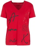 Koszulki i topy damskie - Armani Exchange T-shirt damski, czerwony, M - miniaturka - grafika 1