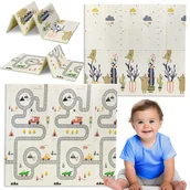 Maty piankowe - MATA PIANKOWA EDUKACYJNA SKŁADANA DLA DZIECI DUŻA WILKI DROGA 180x200 - miniaturka - grafika 1