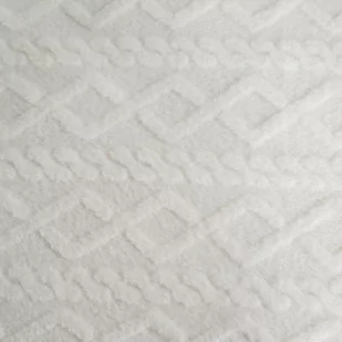 Koc 200 x 220 Design Mikrofibra Warkocz Biały - Koce - miniaturka - grafika 3
