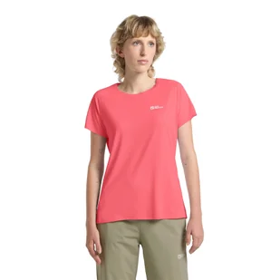 Damska koszulka z krótkim rękawem Jack Wolfskin PRELIGHT STRIDE T W sunset coral - XS - Koszulki i topy damskie - miniaturka - grafika 1