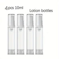 Pozostałe akcesoria kosmetyczne - TEMU Zestaw 4 przezroczystych butelek pompowych bez powietrza, odpowiednich do żeli i podkładek - 0,17 uncji / 0,34 uncji, wielokrotnego użytku, - miniaturka - grafika 1