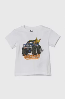 Koszulki dla chłopców - Quiksilver t-shirt bawełniany dziecięcy ALLTERRAINBOY kolor biały z nadrukiem - grafika 1