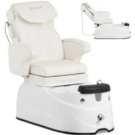 Masażery - Fotel podologiczny do pedicure z masażem i brodzikiem elektryczny 105 W - biały - miniaturka - grafika 1