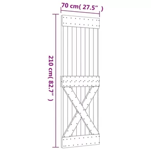 Drzwi przesuwne z osprzętem, 70x210 cm, lite drewno sosnowe 8721012082786 - Drzwi wewnętrzne - miniaturka - grafika 1