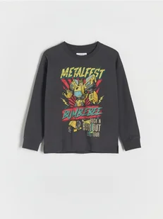 Reserved - Longsleeve Transformers - ciemnoszary - Bluzki dla chłopców - miniaturka - grafika 1