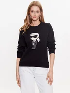 Bluzy damskie - KARL LAGERFELD Bluza Ikonik 2.0 230W1800 Czarny Regular Fit - miniaturka - grafika 1