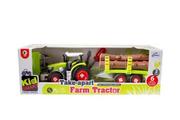 Samochody i pojazdy dla dzieci - Askato Traktor z przyczepą z drewnem do skręcania - miniaturka - grafika 1
