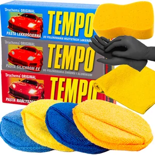 Tempo Pasta 3 Rodzaje Gąbki Mikrofibra Zestaw Past - Kosmetyki samochodowe - miniaturka - grafika 1