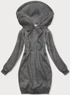 Bluzy damskie - DŁUGA BLUZA DRESOWA CIEMNOSZARA (YS10005-5) - J.STYLE - miniaturka - grafika 1