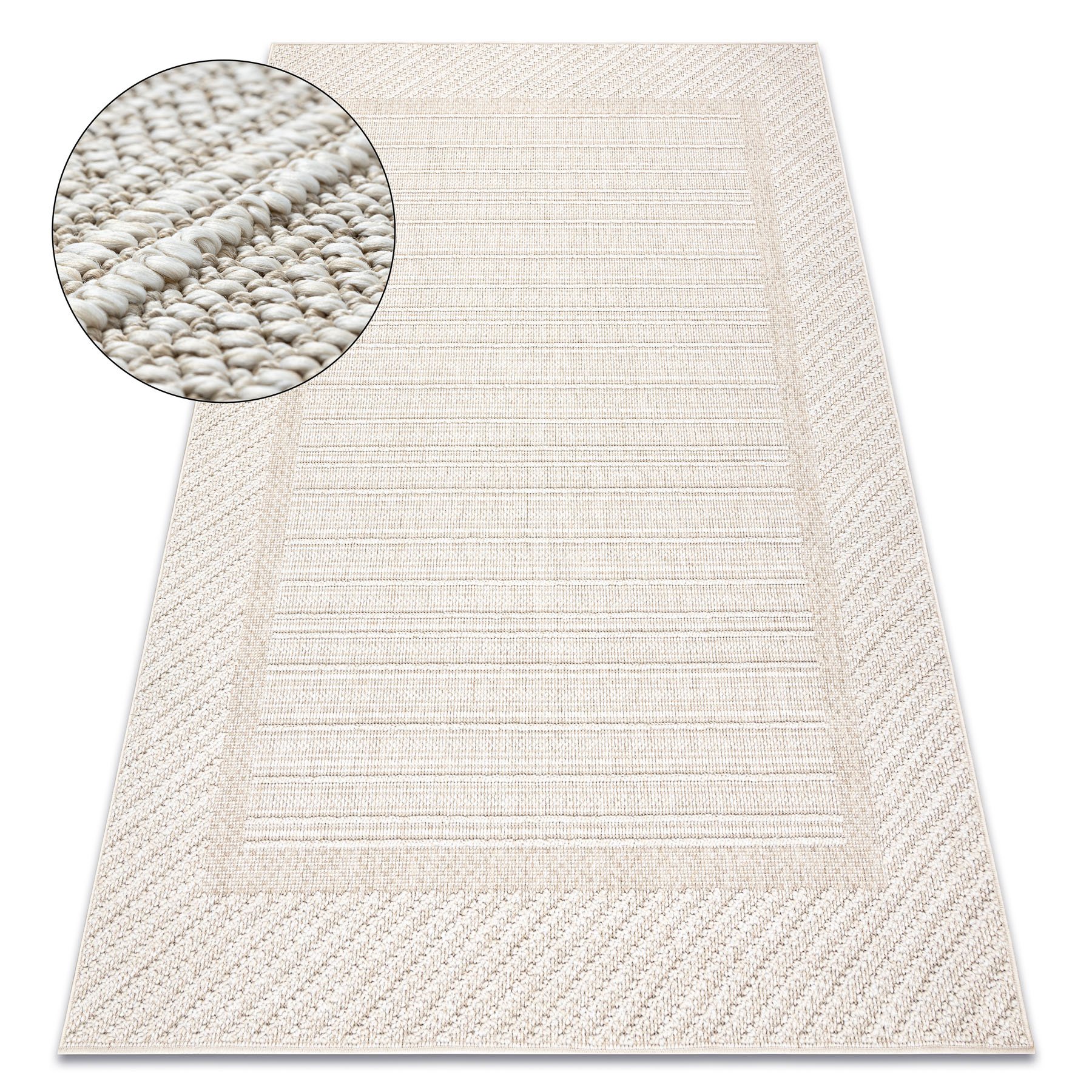 Dywan JERSEY 19261 beż - Ramka pętelkowy, strukturalny BOHO beżowy 120x170 cm