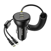 Ładowarki samochodowe - Ładowarka samochodowa 60W Baseus USB-C + kabel Lightning (Czarna) - miniaturka - grafika 1
