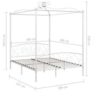 Lumarko Rama łóżka z baldachimem, biała, metalowa, 160 x 200 cm - Łóżka Lumarko Rama łóżka z baldachimem, biała, metalowa, 160 x 200 cm - Łóżka - miniaturka - grafika 6