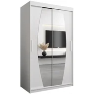 Szafy - Szafa przesuwna dwudrzwiowa garderoba z lustrem i półkami Elypse 120 artisan sonoma czarna biała - miniaturka - grafika 1