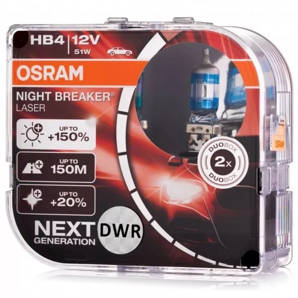 Osram HB4 Night Breaker Laser + 150% DuoBox 9006NL-HCB