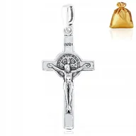 Biżuteria dla dzieci - SREBRNY KRZYŻYK ZAWIESZKA KRZYŻ Z CHRYSTUSEM SREBRO PRÓBY 925 NA PREZENT - miniaturka - grafika 1
