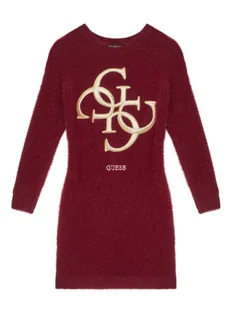 Guess Sukienka dzianinowa J5BK08 Z0720 Czerwony Regular Fit - Sukienki i spódniczki dla dziewczynek - miniaturka - grafika 1
