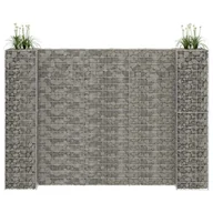 Donice - Vida Donica gabionowa w kształcie H drut stalowy 260x40x200 cm V-145665 - miniaturka - grafika 1