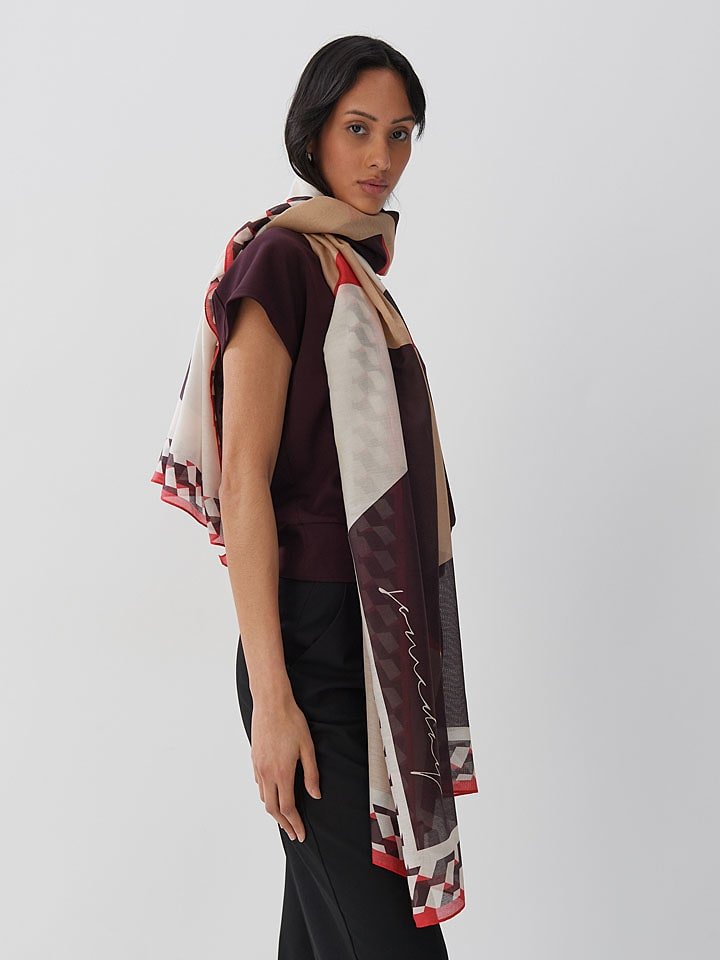 Someday Chusta ze wzorem z dodatkiem jedwabiu - 190 x 100 cm