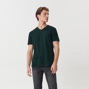Koszulki męskie - Sinsay - Koszulka basic - Zielony - miniaturka - grafika 1