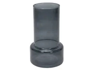 Wazony i flakony - Szklany Wazon Minimalistyczny Szary/Złoty 17cm - miniaturka - grafika 1