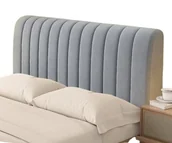 Pokrowce na meble - Pokrowiec Narzuta Na Zagłówek Wezgłowie Łóżka 180X65 Cm Szary - miniaturka - grafika 1