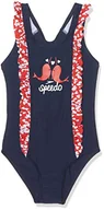 Stroje kąpielowe - Speedo dziewczęcy kostium kąpielowy z falbanką Splashmaster Navy/Risk Red 3 Years 811733C889 - miniaturka - grafika 1