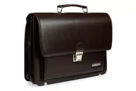 Teczki i aktówki - Brązowa Beltimore aktówka męska eko skóra elegancka neseser W36 brązowy, beżowy - miniaturka - grafika 1