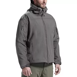 FREE SOLDIER Kurtka outdoorowa z wieloma kieszeniami, wiatroszczelna, taktyczna, nieprzepuszczalna, softshellowa, męska kurtka outdoorowa, szary, XL - Kurtki męskie - miniaturka - grafika 1