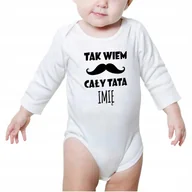 Body dla niemowląt - Body Dziecięce Białe CAŁY TATA Personalizowane 74 - miniaturka - grafika 1