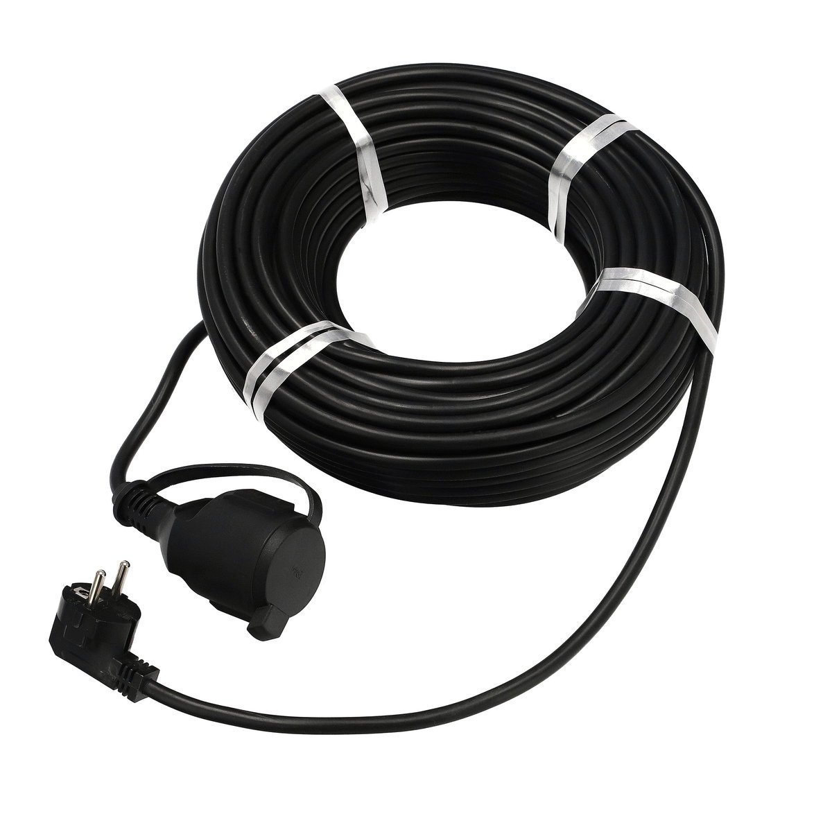 Przedłużacz czarny Schuko 25 m (3x1,5 mm) IP44 800.825.110 HOROZ