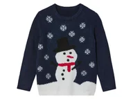 Swetry dla chłopców - lupilu® Sweter chłopięcy świąteczny (98 - 104, bałwan śniegowy/granatowy) - miniaturka - grafika 1