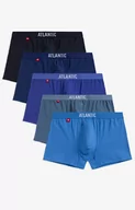 Majtki męskie - 5-pack Bawełniane bokserki męskie 5SMH-004, Kolor granatowo-niebieski, Rozmiar XL, ATLANTIC - Intymna - miniaturka - grafika 1