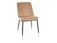 Krzesła - Krzesło tapicerowane do jadalni JILL VELVET beżowe SIGNAL - miniaturka - grafika 1