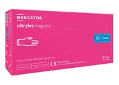 Pozostałe akcesoria fryzjerskie - Mercator Nitrylex Magenta, rękawice nitrylowe, 100szt., rozmiar M - miniaturka - grafika 1