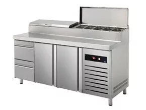 Zespolony stół chłodniczy do pizzy 1792x700x1050mm GN1/1 ASBER GREEN LINE GTPZ-180-22 D - Stoły gastronomiczne - miniaturka - grafika 1