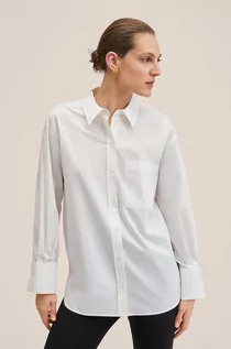 Koszule damskie - Mango koszula bawełniana Juanes damska kolor biały relaxed z kołnierzykiem klasycznym - grafika 1
