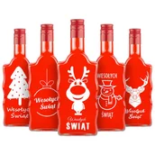 Domowy wyrób alkoholu - Butelka Świąteczna Z Nadrukiem Fala 500Ml/ 0,5L + Zakrętka - miniaturka - grafika 1
